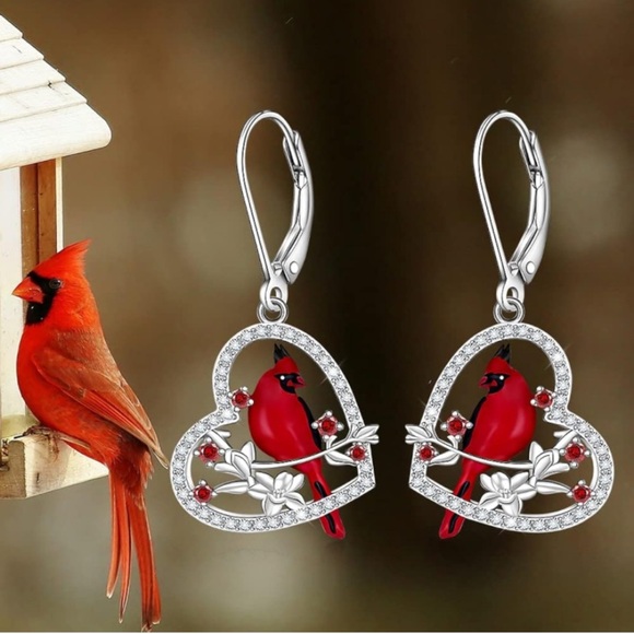 18k Angel Cardinal Diamond Earrings * LIMITED REMAINING* - Picture 9 of 11